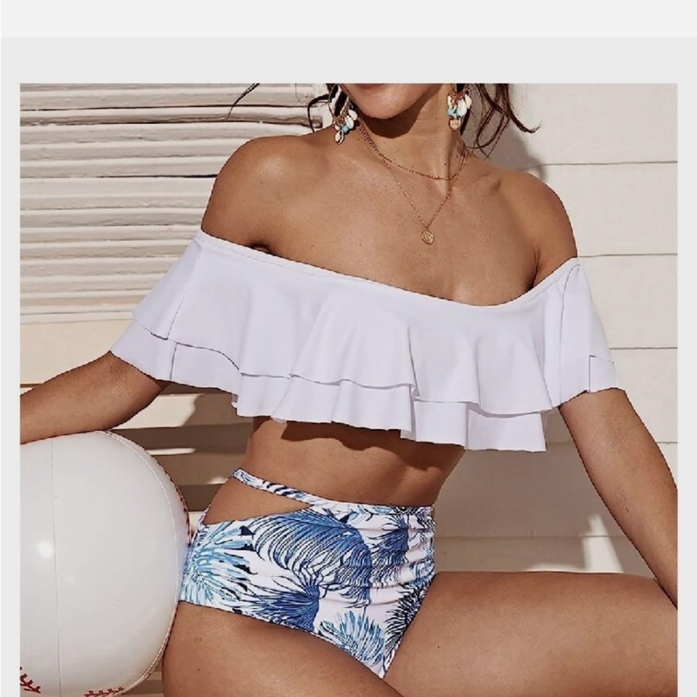 White Off-Shoulder Bikini Set